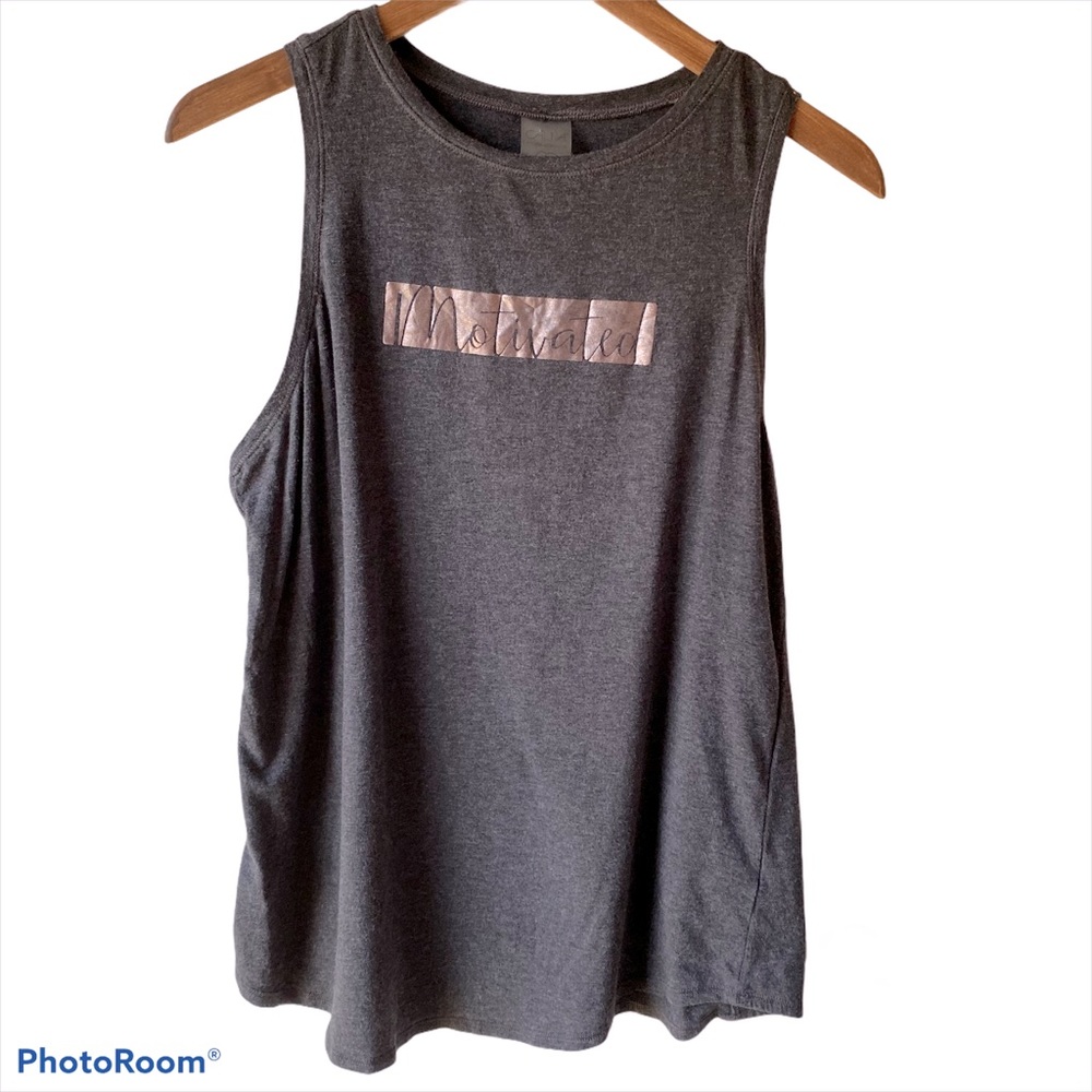CALIA Gray Rose Gold Motivated Workout Tank Top M